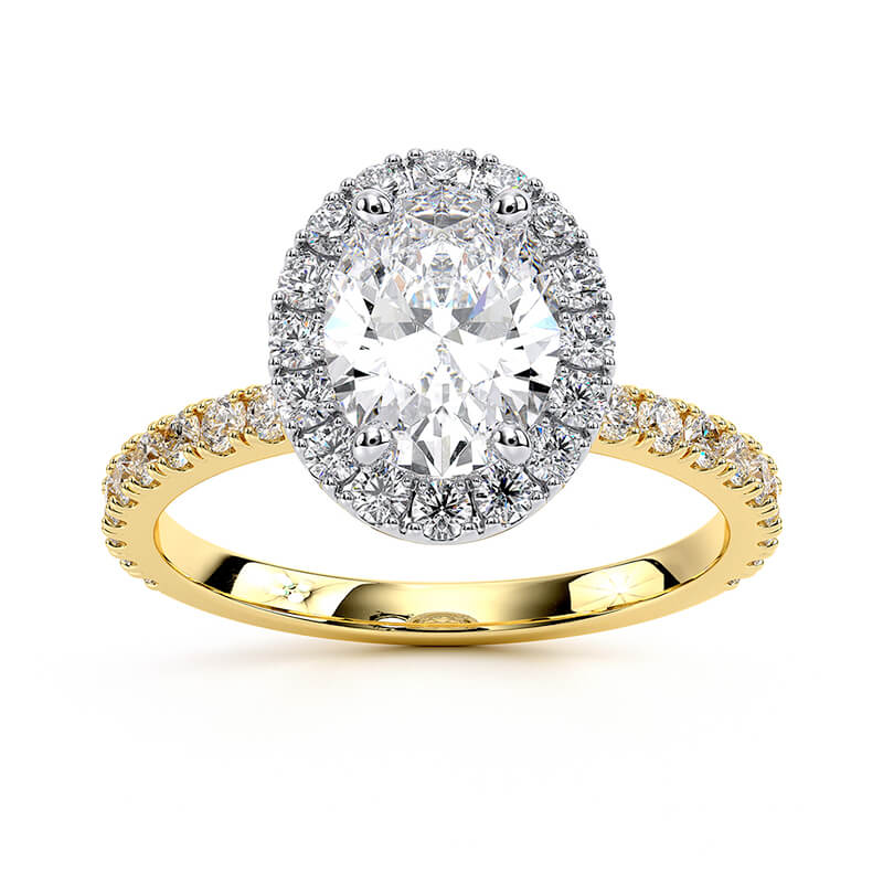 Oval Lux Halo Accent Lab Grown Diamond Ring