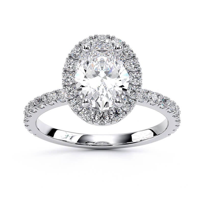 Oval Lux Halo Accent Lab Grown Diamond Ring