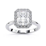 Load image into Gallery viewer, Radiant Lux Halo Plain Band Lab Grown Diamond Ring

