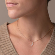 Diamond Letter Z Pendent With Gold Chain