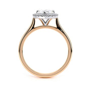 Pear Plain Band Halo Lab Grown Diamond Ring