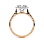 Load image into Gallery viewer, Round Plain Band Halo Lab Grown Diamond Ring
