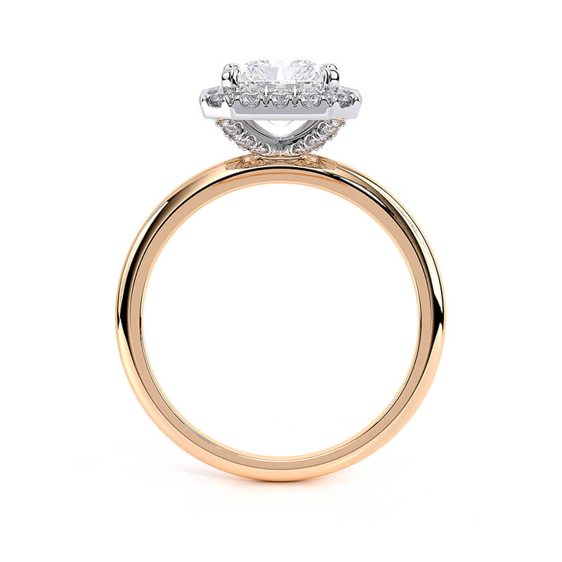 Radiant Lux Halo Plain Band Lab Grown Diamond Ring