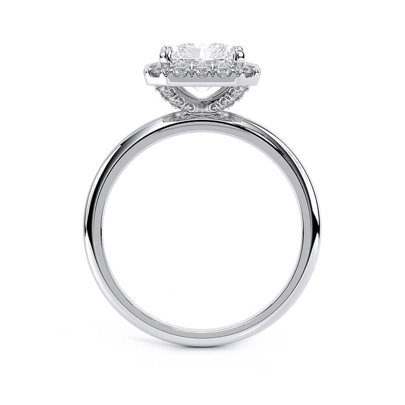 Radiant Lux Halo Plain Band Lab Grown Diamond Ring