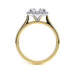 Load image into Gallery viewer, Round Plain Band Halo Lab Grown Diamond Ring
