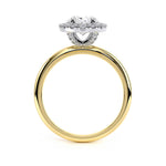 Load image into Gallery viewer, Oval Lux Halo Plain Band Lab Grown Diamond Ring
