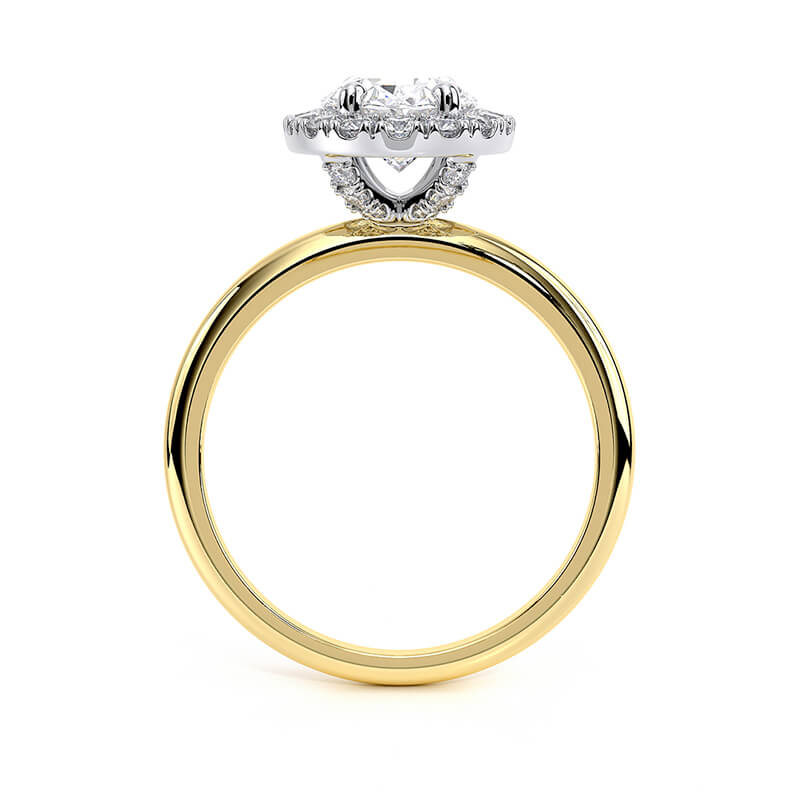 Oval Lux Halo Plain Band Lab Grown Diamond Ring