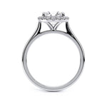 Load image into Gallery viewer, Round Plain Band Halo Lab Grown Diamond Ring
