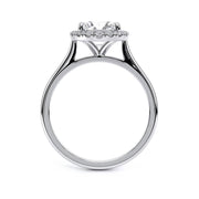 Round Plain Band Halo Lab Grown Diamond Ring
