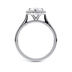 Load image into Gallery viewer, Pear Plain Band Halo Lab Grown Diamond Ring
