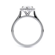 Pear Plain Band Halo Lab Grown Diamond Ring