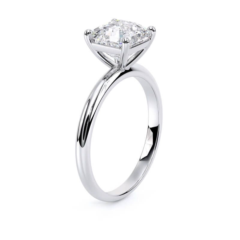 Asscher Lab Grown Lab Grown Diamond Solitaire Ring