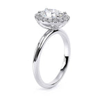 Load image into Gallery viewer, Oval Lux Halo Plain Band Lab Grown Diamond Ring
