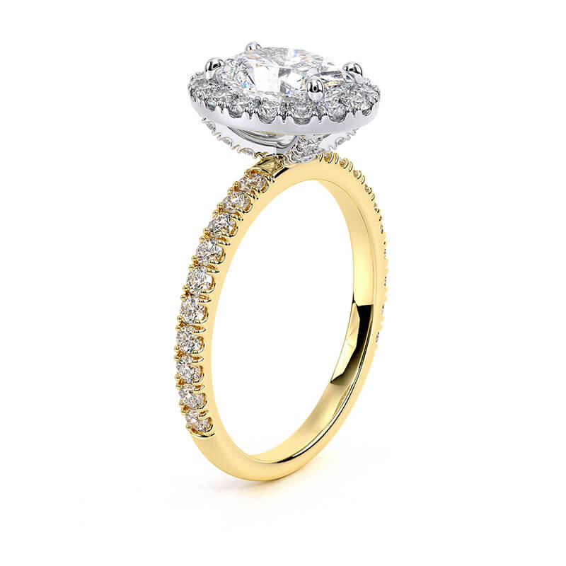 Oval Lux Halo Accent Lab Grown Diamond Ring