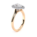 Load image into Gallery viewer, Pear Plain Band Halo Lab Grown Diamond Ring
