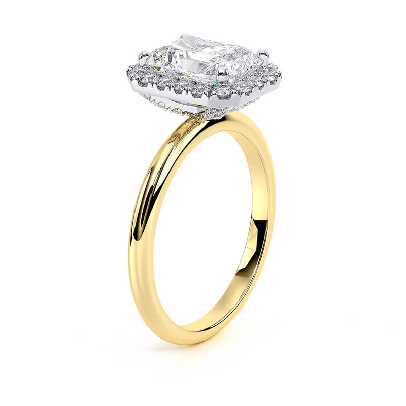 Radiant Lux Halo Plain Band Lab Grown Diamond Ring