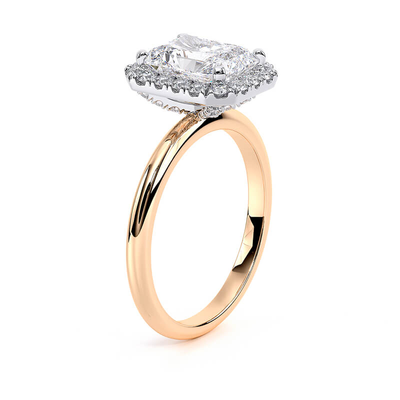 Radiant Lux Halo Plain Band Lab Grown Diamond Ring