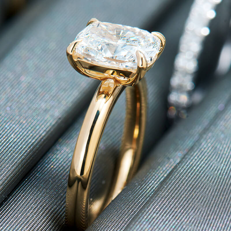 Cushion Lab Grown Lab Grown Diamond Solitaire Ring