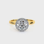 Load and play video in Gallery viewer, Round Plain Band Halo Lab Grown Diamond Ring
