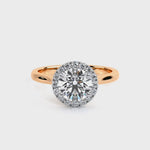 Load and play video in Gallery viewer, Round Plain Band Halo Lab Grown Diamond Ring
